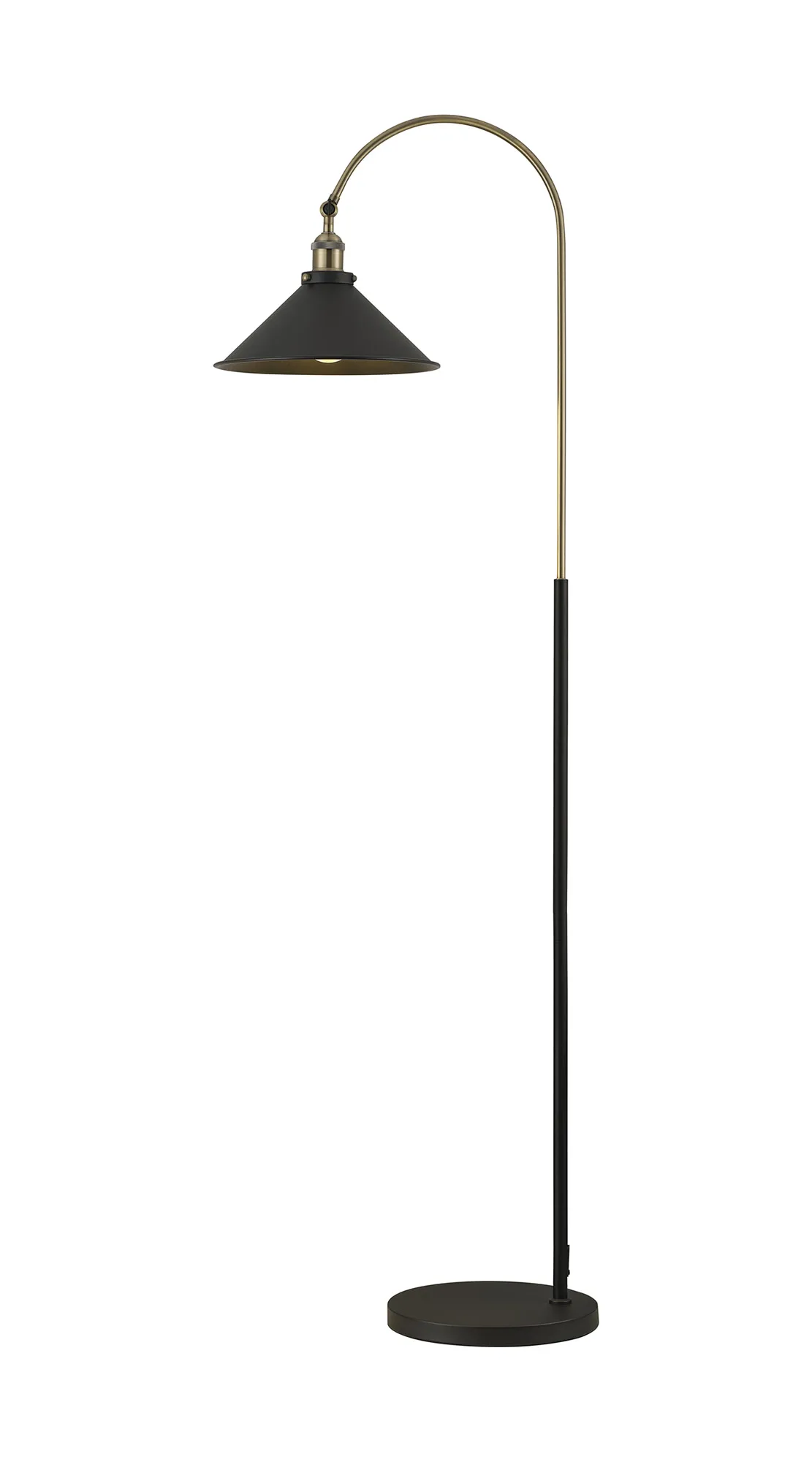 Damien-Antique Brass Floor Lamps Deco Shaded Floor Lamps